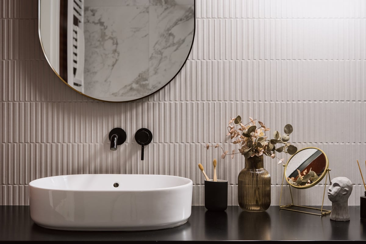 Clean modern bathroom with elegant decor